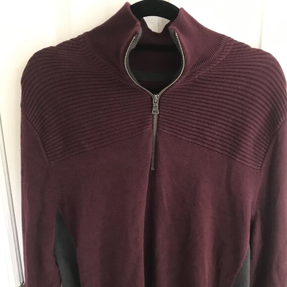 Guess 1/4 Zip Mock Neck Ribbed Pullover Sweater XL - Picture 3 of 10